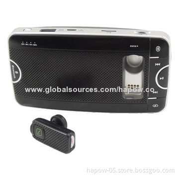 Car Handsfree Earphones with speaker, earphones, recorder and LED lighter